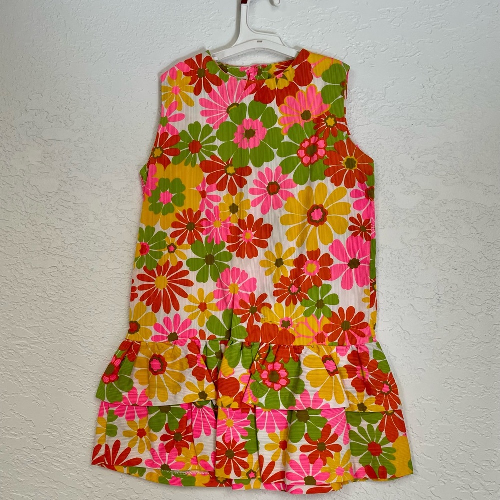 Vintage floral drop waist dress